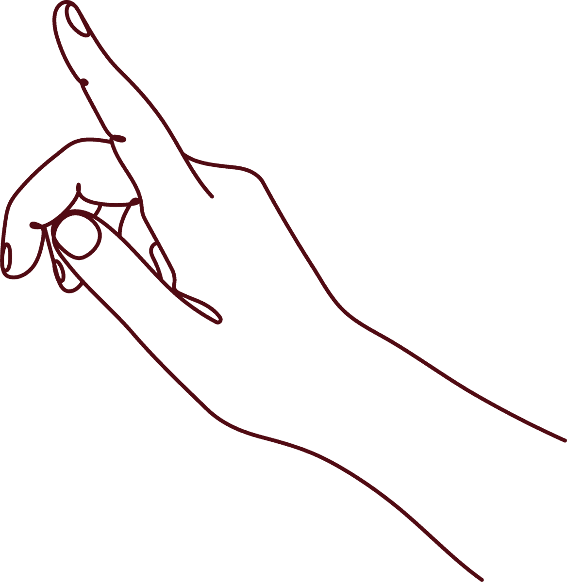 One Line Gehobener Finger-Icon
